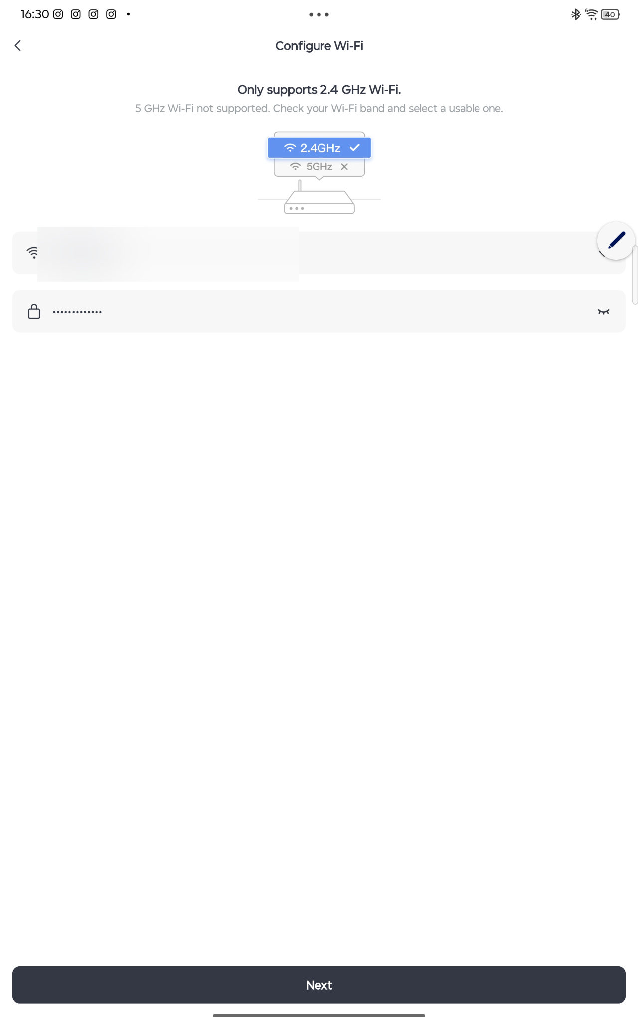 2.4 GHz Wi‑Fi ağına bağlanın
