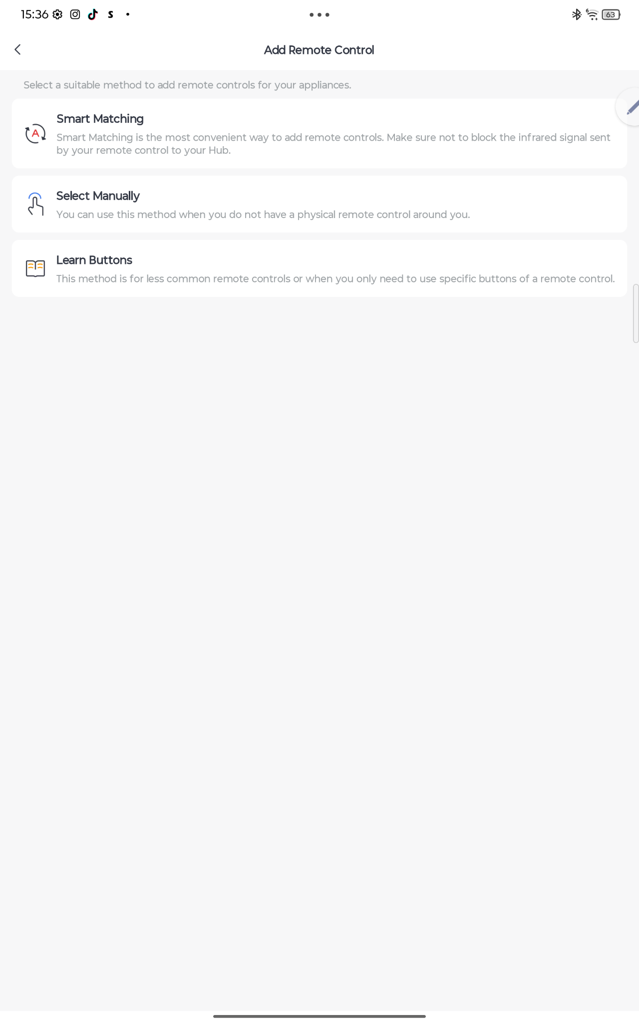 Cihaz ekleme yöntemini seçin