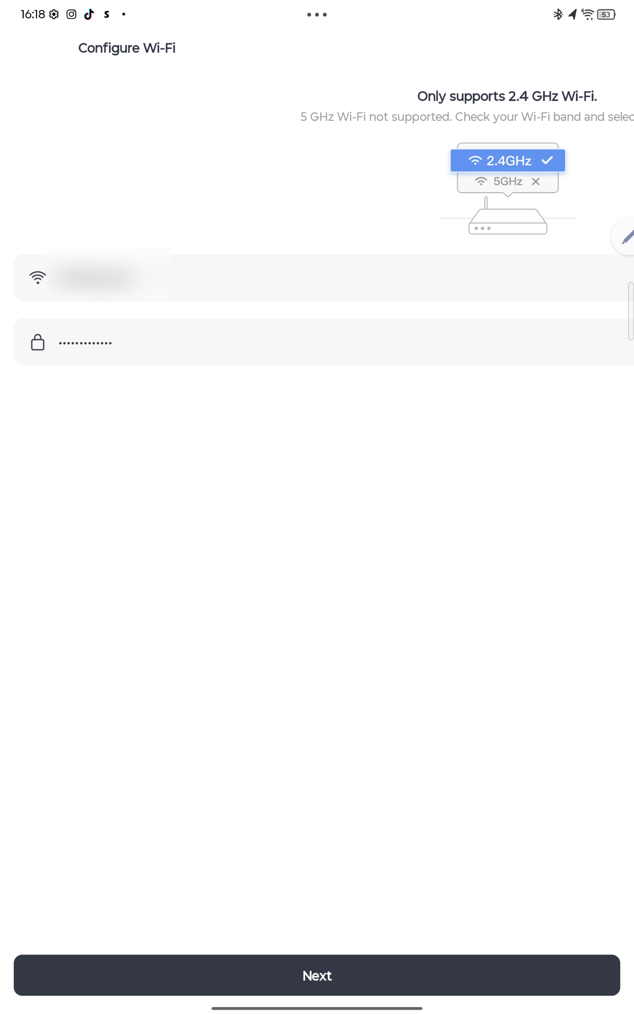 2.4 GHz Wi‑Fi ağına bağlanın